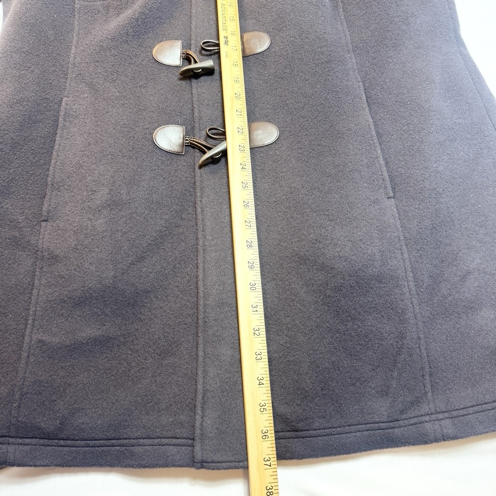 LL Bean Womens Wool Duffel Coat 2X Hooded Toggle Italian Bellandi Purple 284400 - Picture 11 of 13